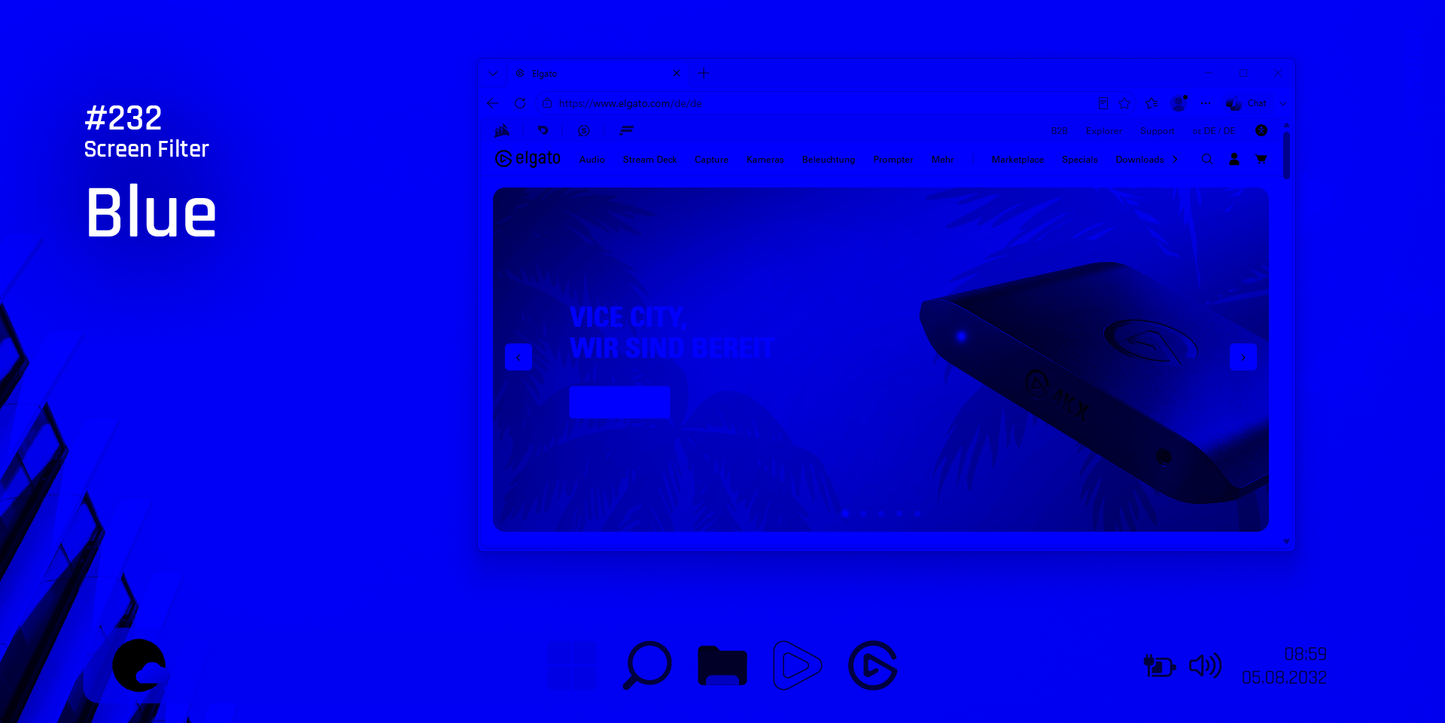 WINDOWS COCKPIT SCREEN FILTER BLUE | STREAM DECK PLUGIN | VIVRE-MOTION