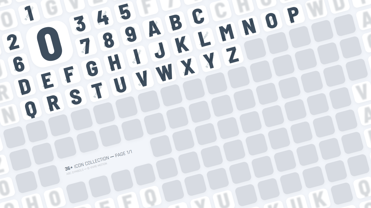 ABC 123 SYMBOLS ─ RGB HOTKEY STREAM DECK ICONS ─ VIVRE-MOTION