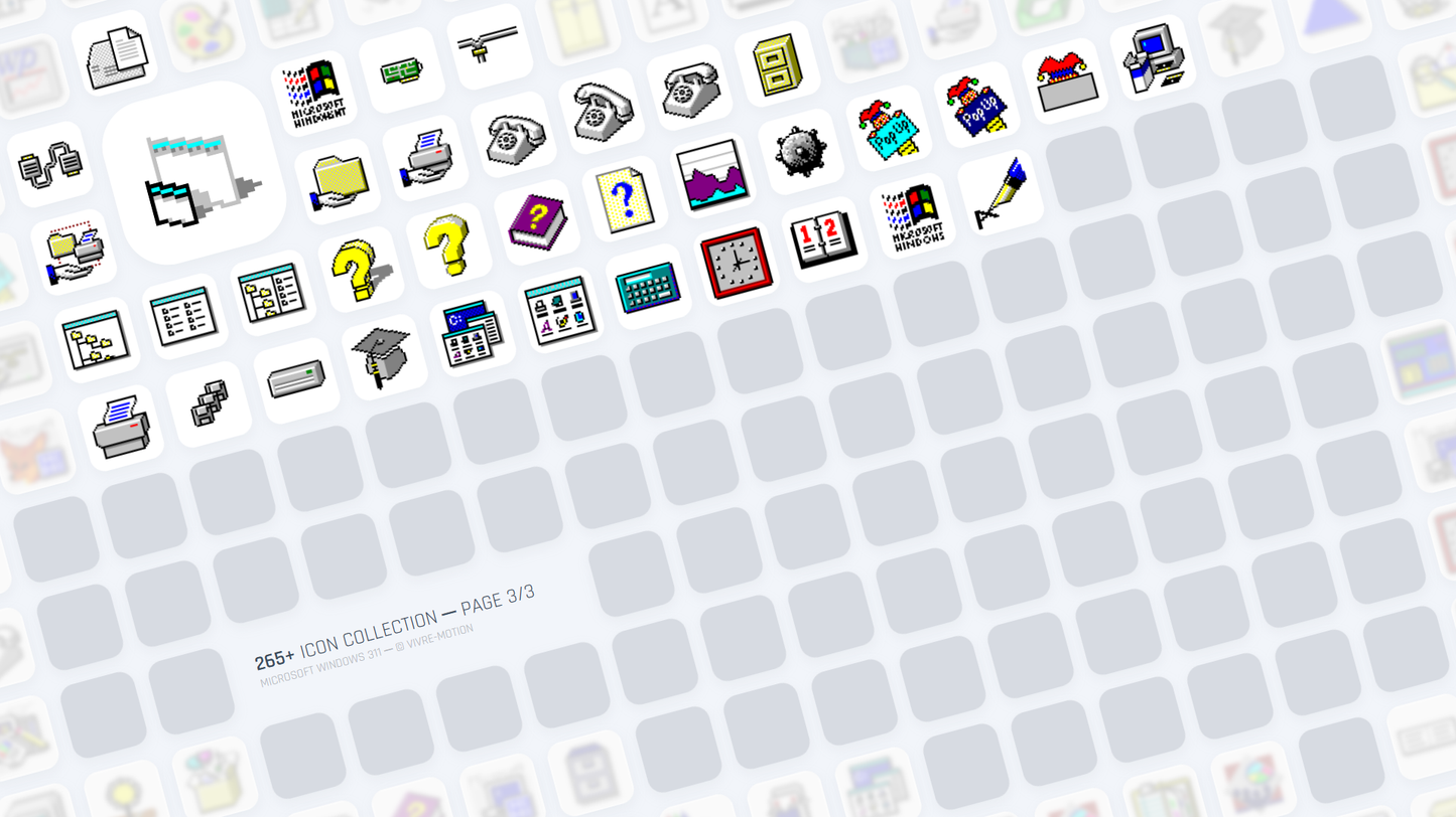 MICROSOFT WINDOWS 3.11 ─ RGB HOTKEY STREAM DECK ICONS ─ VIVRE-MOTION