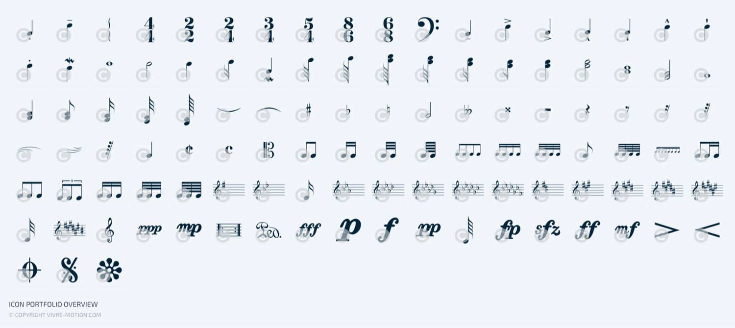 MUSIC NOTES - RGB PNG Shortcut Icons | STREAM DECK ICONS | VIVRE-MOTION