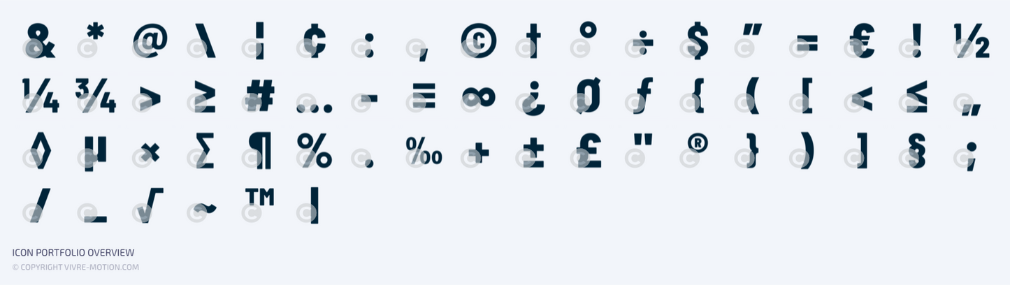 SPECIAL ASCII CHARACTERS - RGB PNG Shortcut Icons | STREAM DECK ICONS | VIVRE-MOTION