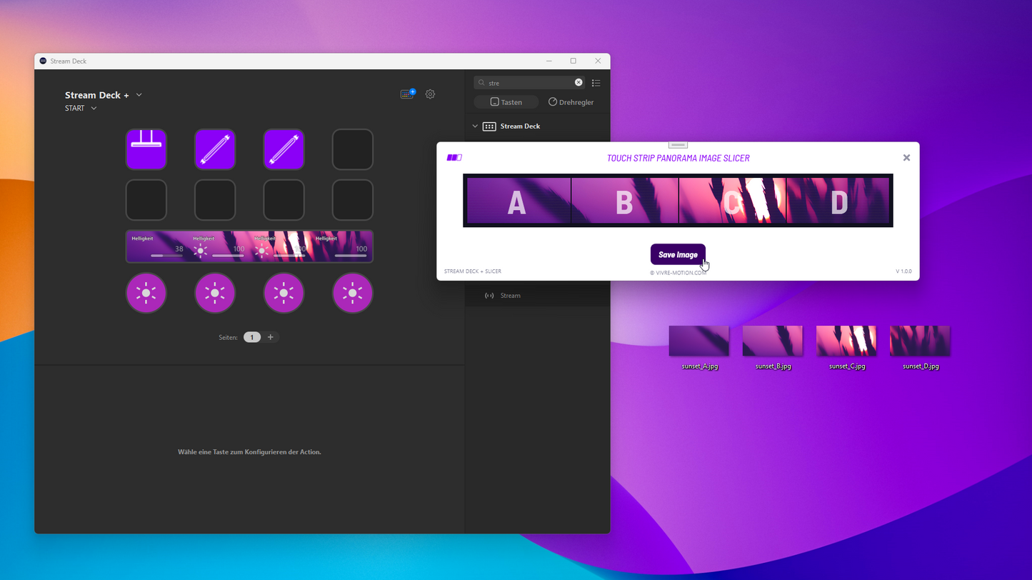 Stream Deck Icons Plus Touch Strip Image Panorama Slicer Interface | VIVRE-MOTION