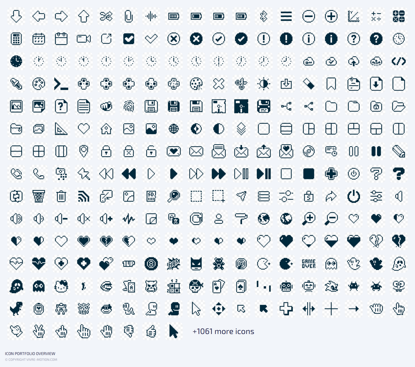 PIXEL ART 1-BIT - RGB PNG Shortcut Icons | STREAM DECK ICONS | VIVRE-MOTION