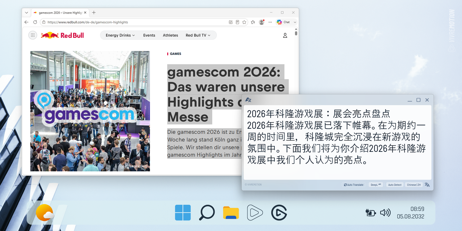 AUTO TRANSLATE SMART WINDOW CHINESE | STREAM DECK PLUGIN | VIVRE-MOTION