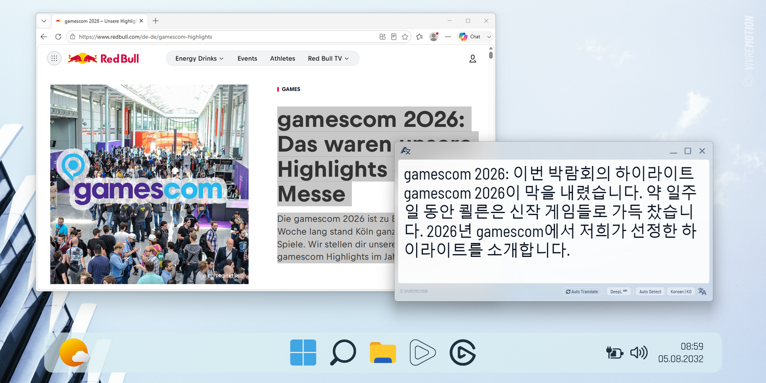 AUTO TRANSLATE SMART WINDOW KOREAN | STREAM DECK PLUGIN | VIVRE-MOTION