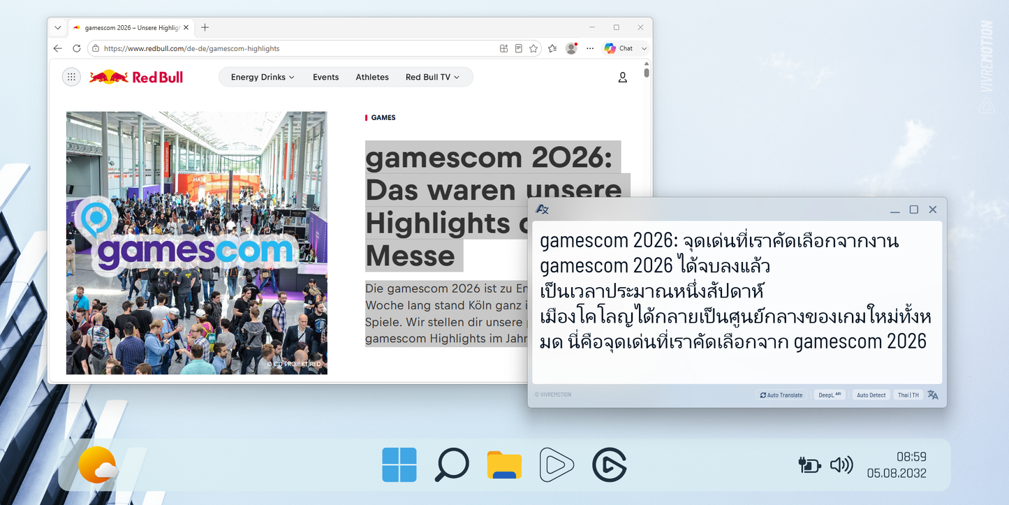 AUTO TRANSLATE SMART WINDOW THAI | STREAM DECK PLUGIN | VIVRE-MOTION
