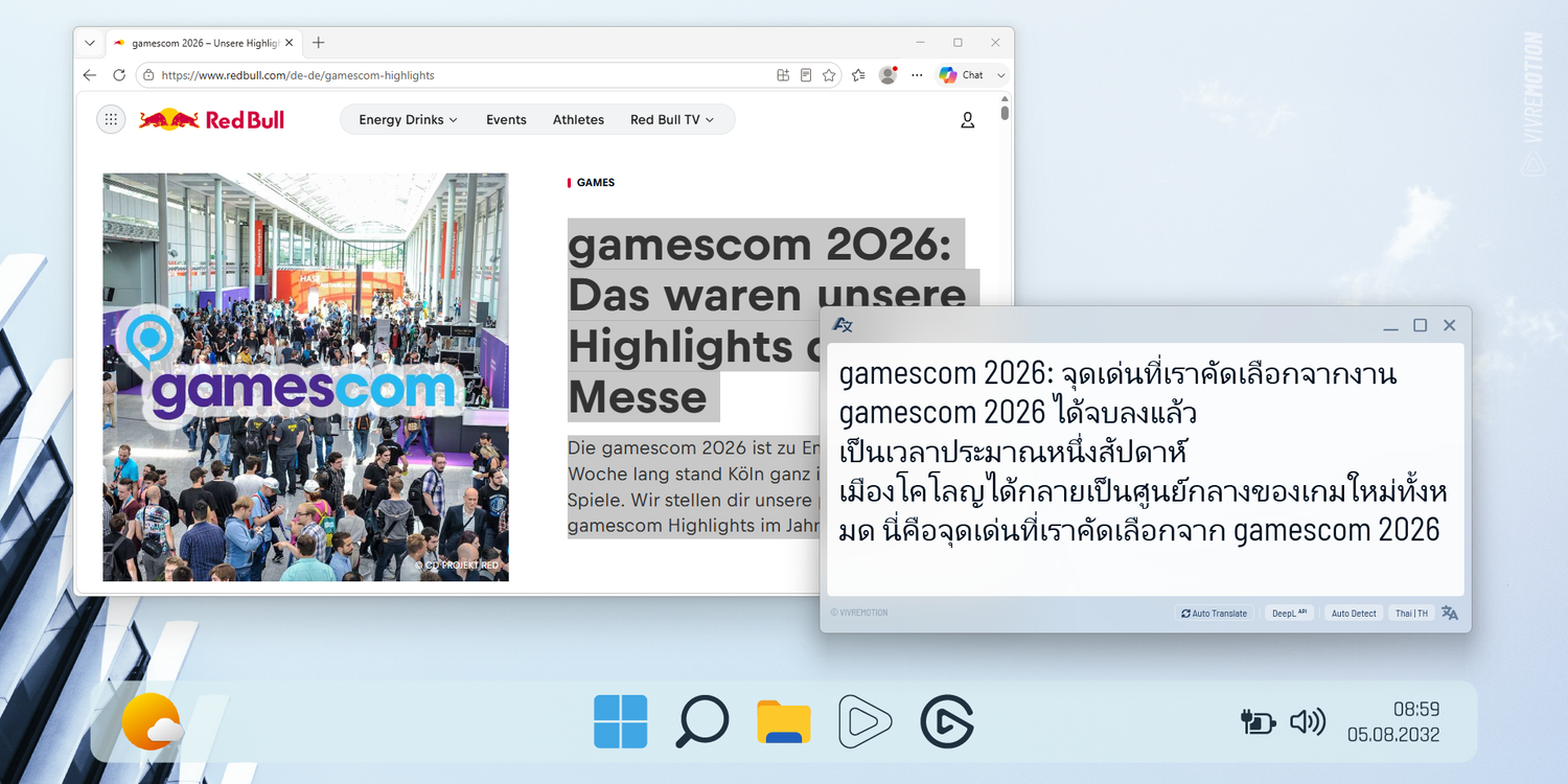 AUTO TRANSLATE SMART WINDOW THAI | STREAM DECK PLUGIN | VIVRE-MOTION
