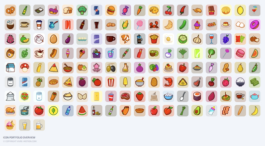 FOOD FRUITS COLLECTION - RGB PNG Shortcut Icons | STREAM DECK ICONS | VIVRE-MOTION