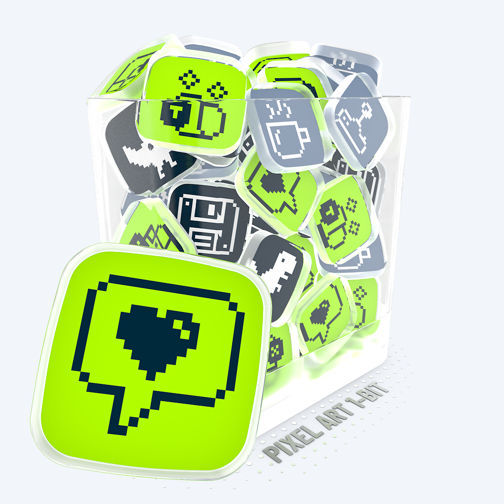 PIXEL ART 1-BIT | STREAM DECK ICONS | VIVRE-MOTION