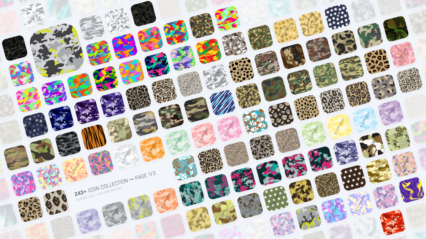 CAMOUFLAGE ─ RGB HOTKEY STREAM DECK ICONS ─ VIVRE-MOTION