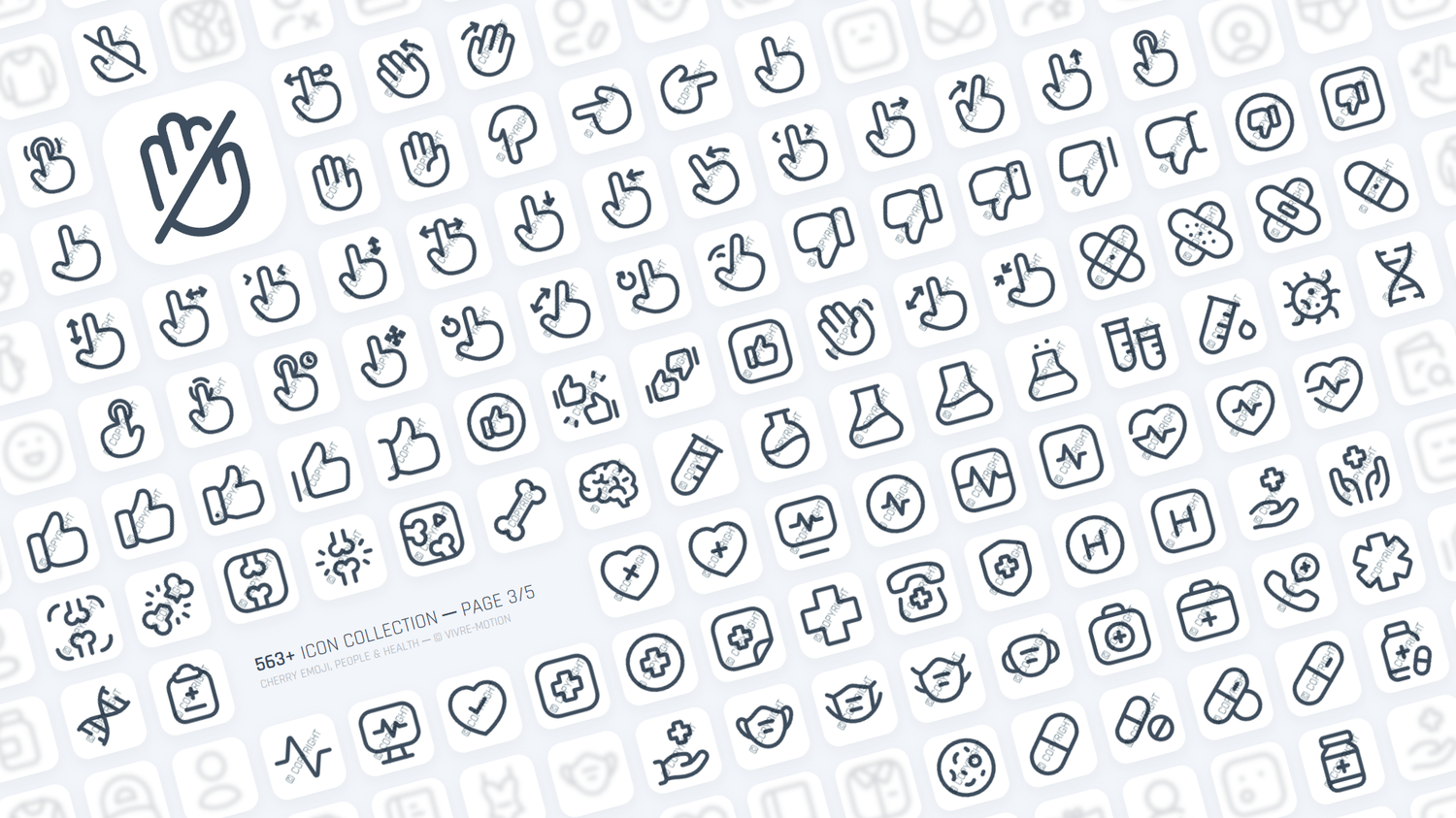 CHERRY EMOJI, PEOPLE & HEALTH ─ RGB HOTKEY STREAM DECK ICONS ─ VIVRE-MOTION