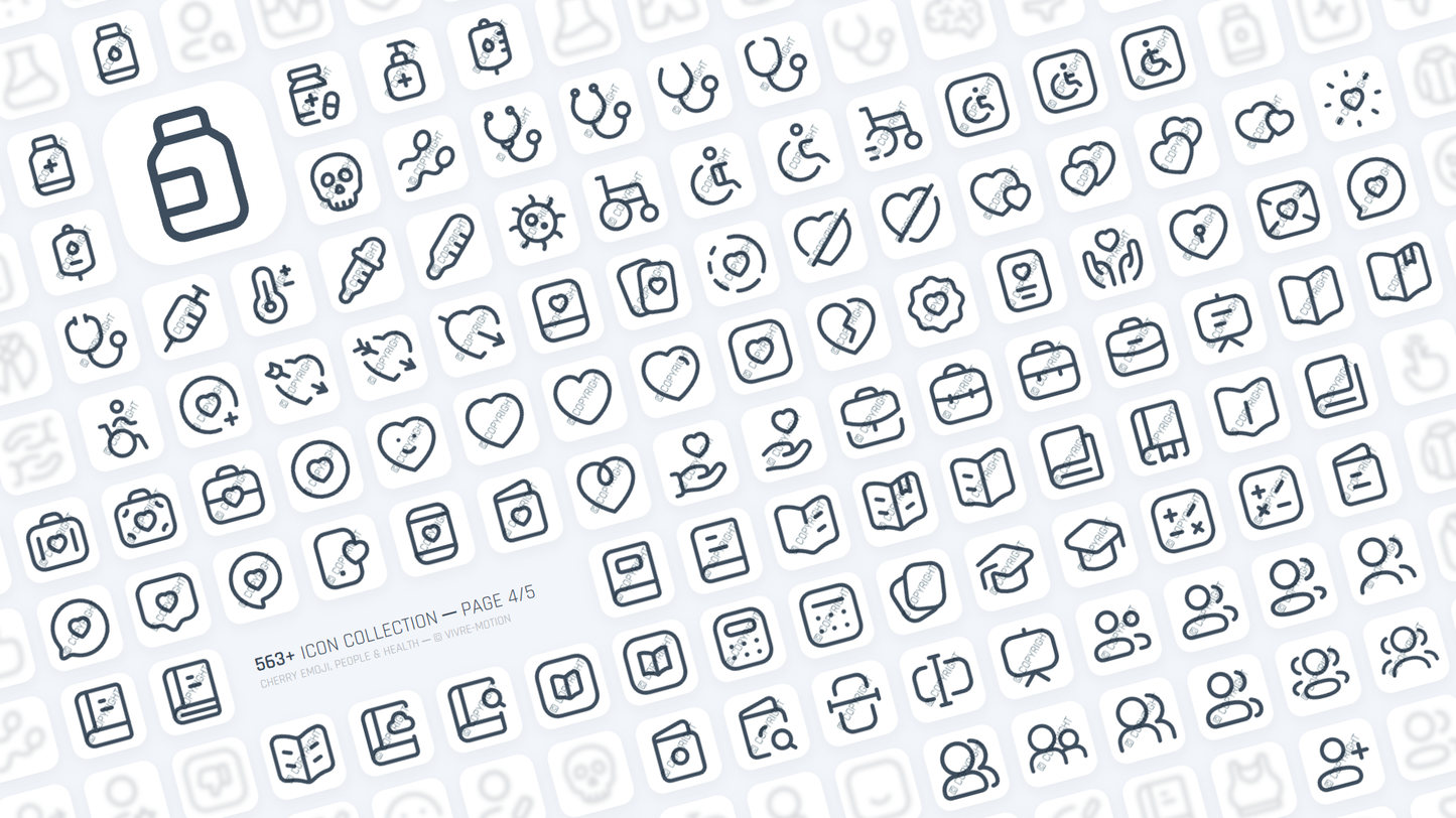 CHERRY EMOJI, PEOPLE & HEALTH ─ RGB HOTKEY STREAM DECK ICONS ─ VIVRE-MOTION