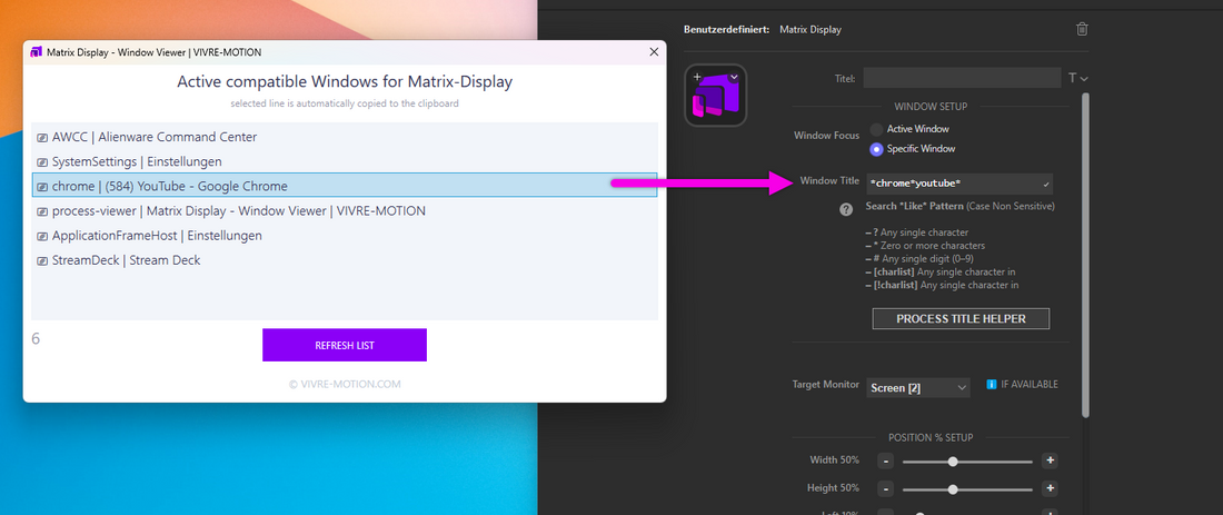 MATRIX DISPLAY | WINDOWS | STREAM DECK PLUGIN