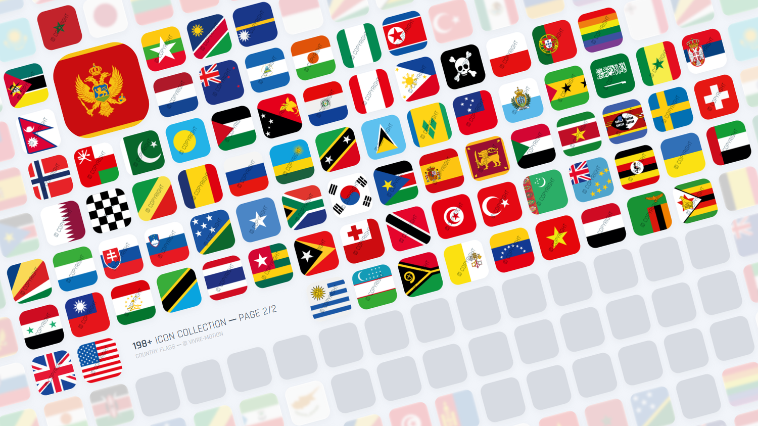 COUNTRY FLAGS ─ RGB HOTKEY STREAM DECK ICONS ─ VIVRE-MOTION