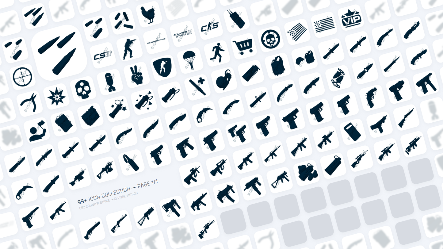 CS2 COUNTER STRIKE ─ RGB HOTKEY STREAM DECK ICONS ─ VIVRE-MOTION