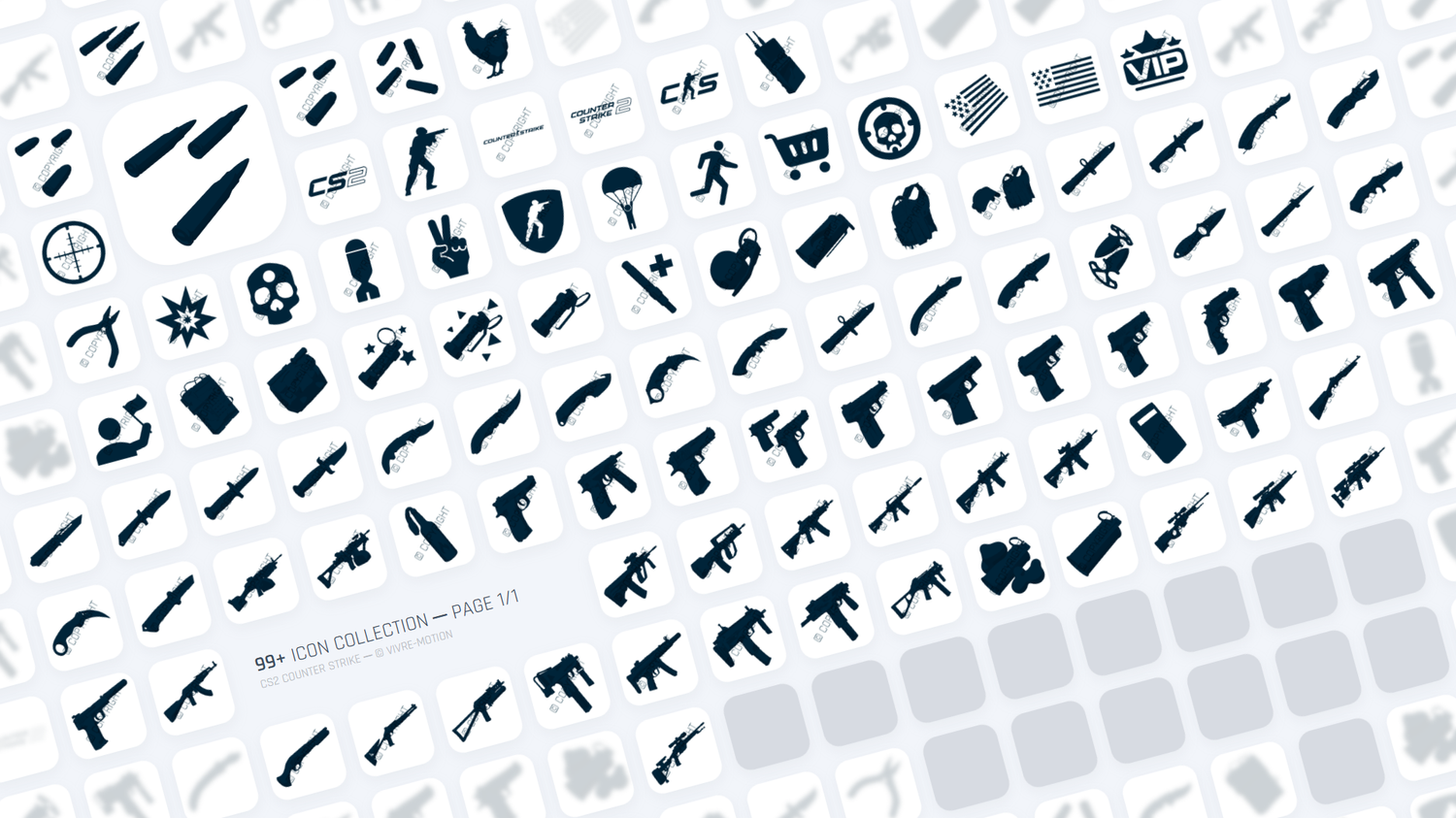 CS2 COUNTER STRIKE ─ RGB HOTKEY STREAM DECK ICONS ─ VIVRE-MOTION