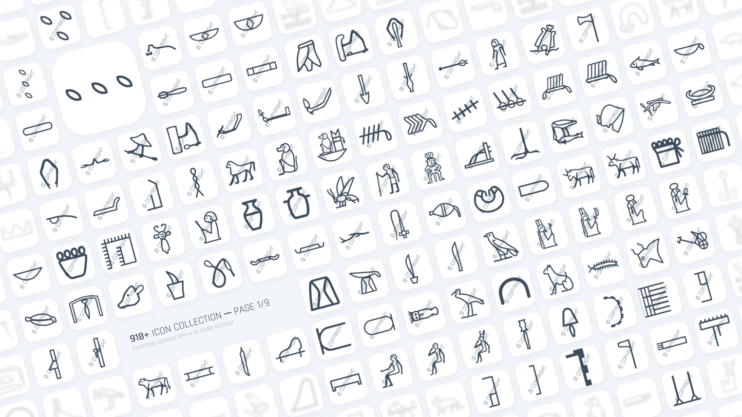 EGYPTIAN HIEROGLYPH ─ RGB HOTKEY STREAM DECK ICONS ─ VIVRE-MOTION