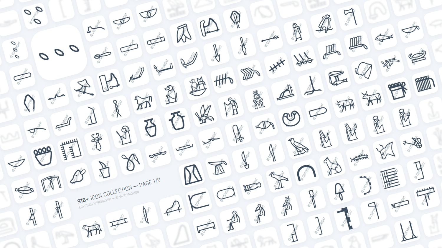 EGYPTIAN HIEROGLYPH ─ RGB HOTKEY STREAM DECK ICONS ─ VIVRE-MOTION