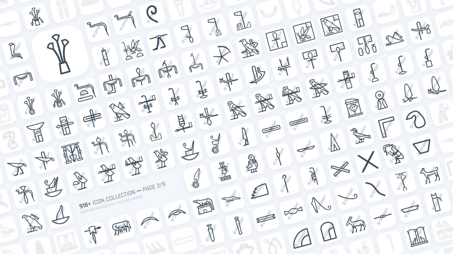 EGYPTIAN HIEROGLYPH ─ RGB HOTKEY STREAM DECK ICONS ─ VIVRE-MOTION