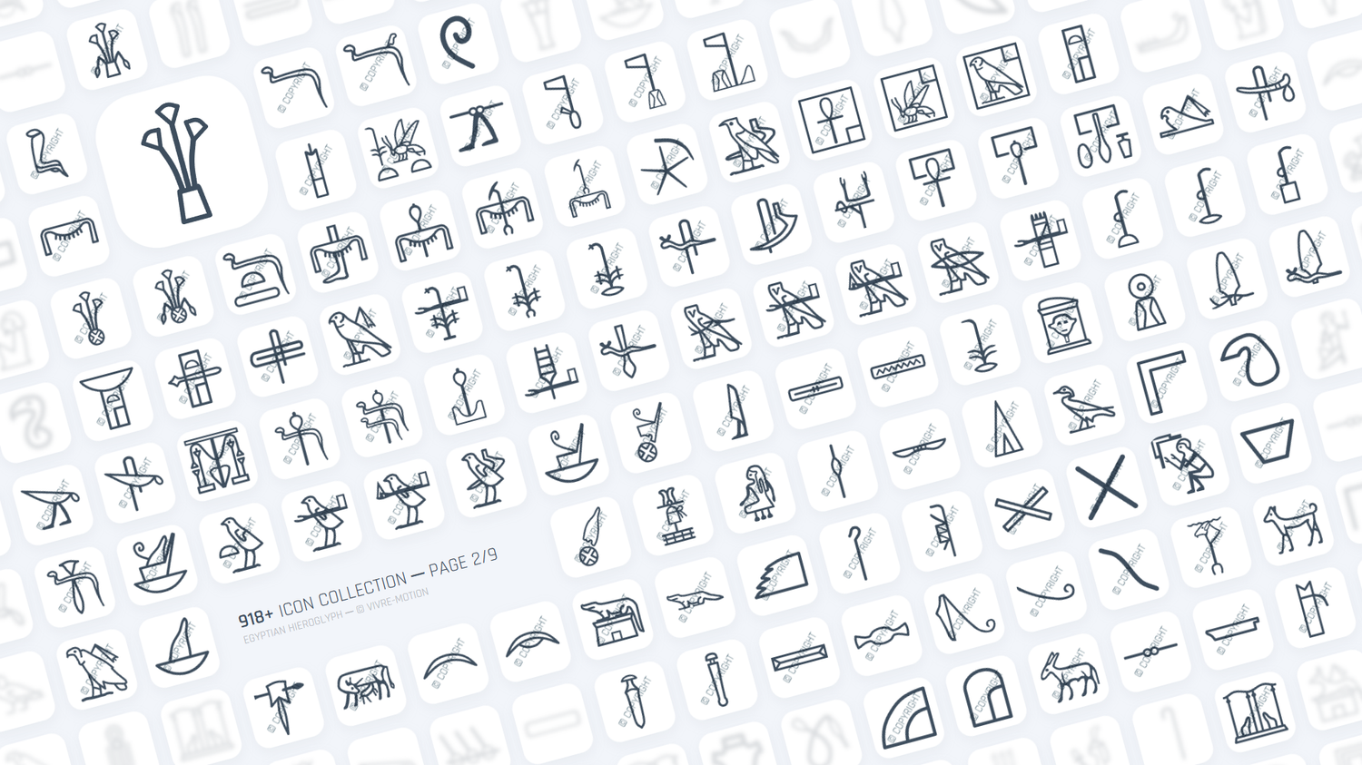 EGYPTIAN HIEROGLYPH ─ RGB HOTKEY STREAM DECK ICONS ─ VIVRE-MOTION