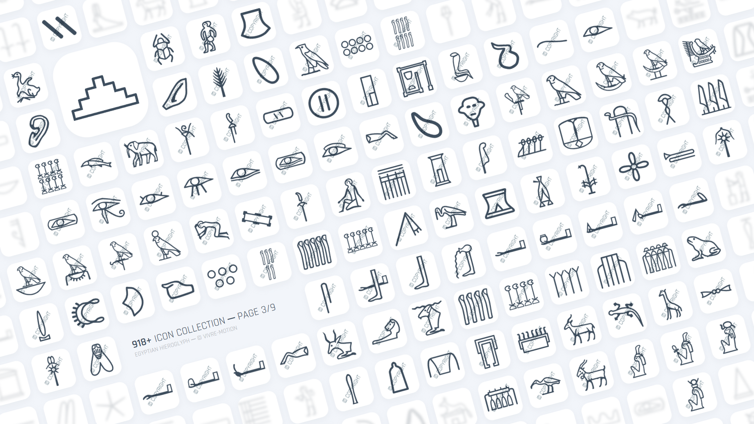 EGYPTIAN HIEROGLYPH ─ RGB HOTKEY STREAM DECK ICONS ─ VIVRE-MOTION