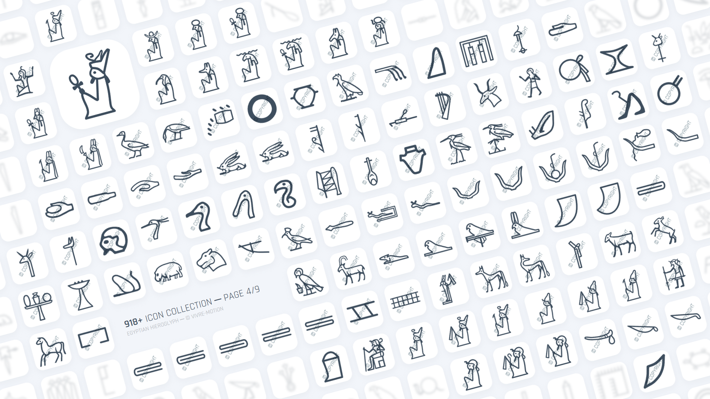 EGYPTIAN HIEROGLYPH ─ RGB HOTKEY STREAM DECK ICONS ─ VIVRE-MOTION