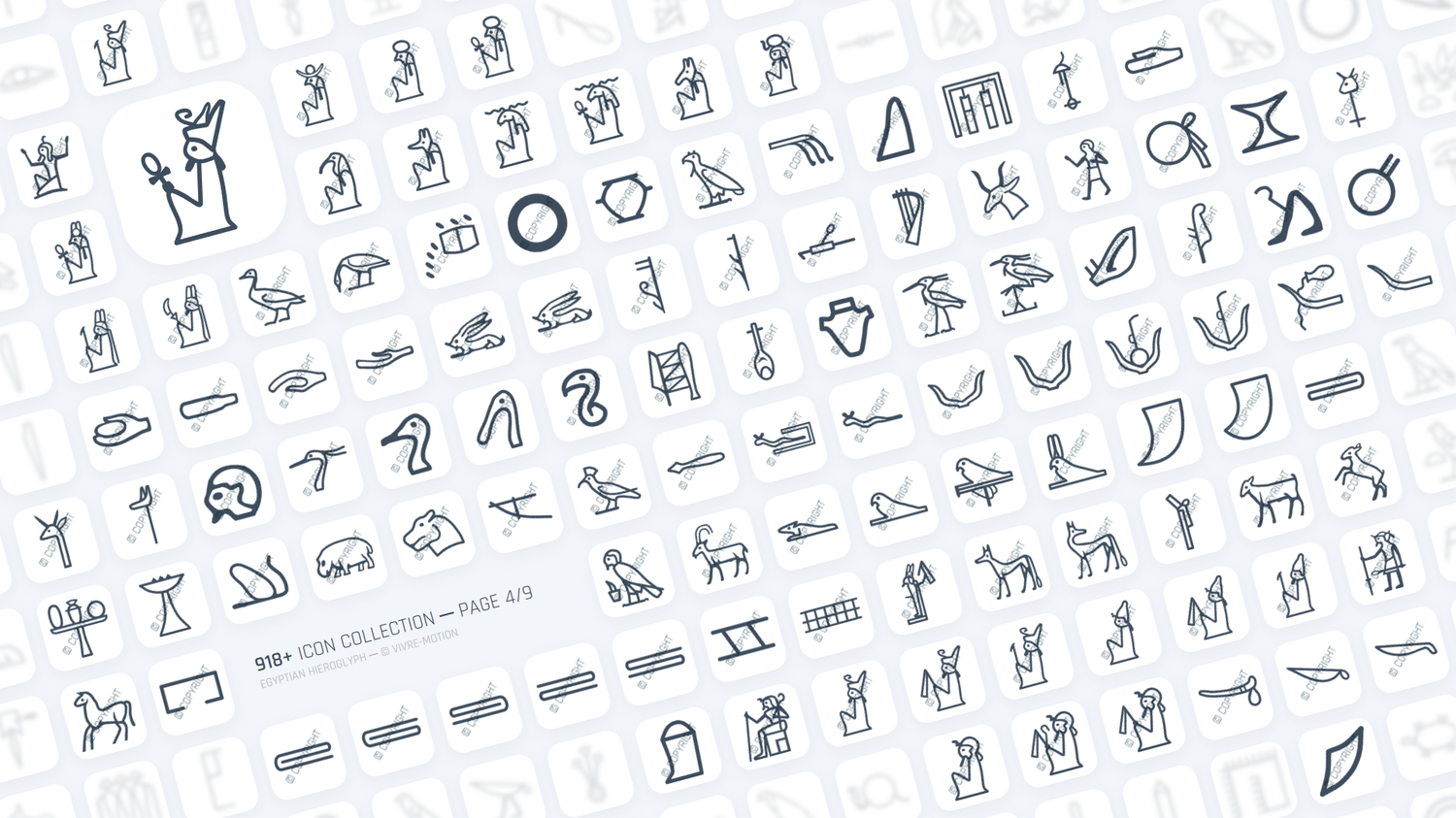 EGYPTIAN HIEROGLYPH ─ RGB HOTKEY STREAM DECK ICONS ─ VIVRE-MOTION