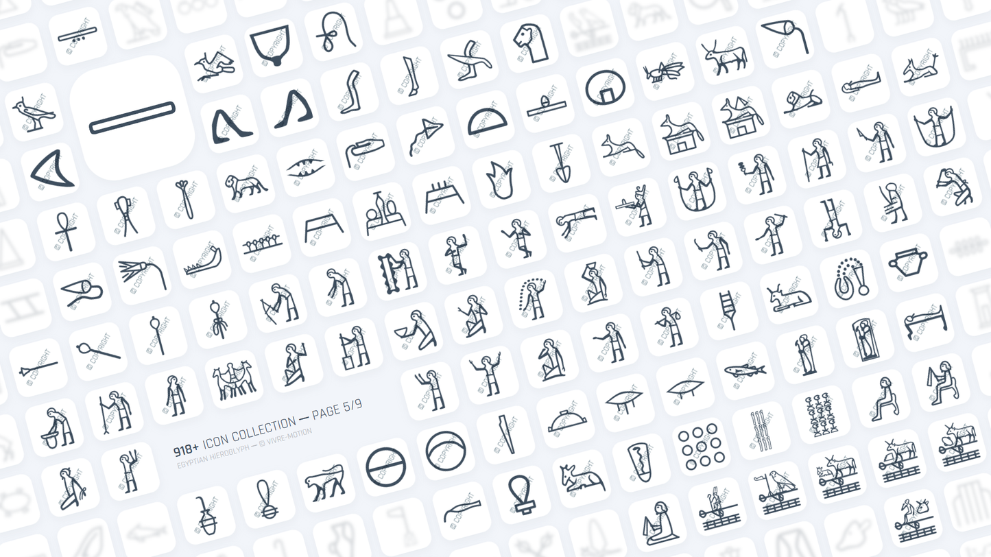 EGYPTIAN HIEROGLYPH ─ RGB HOTKEY STREAM DECK ICONS ─ VIVRE-MOTION