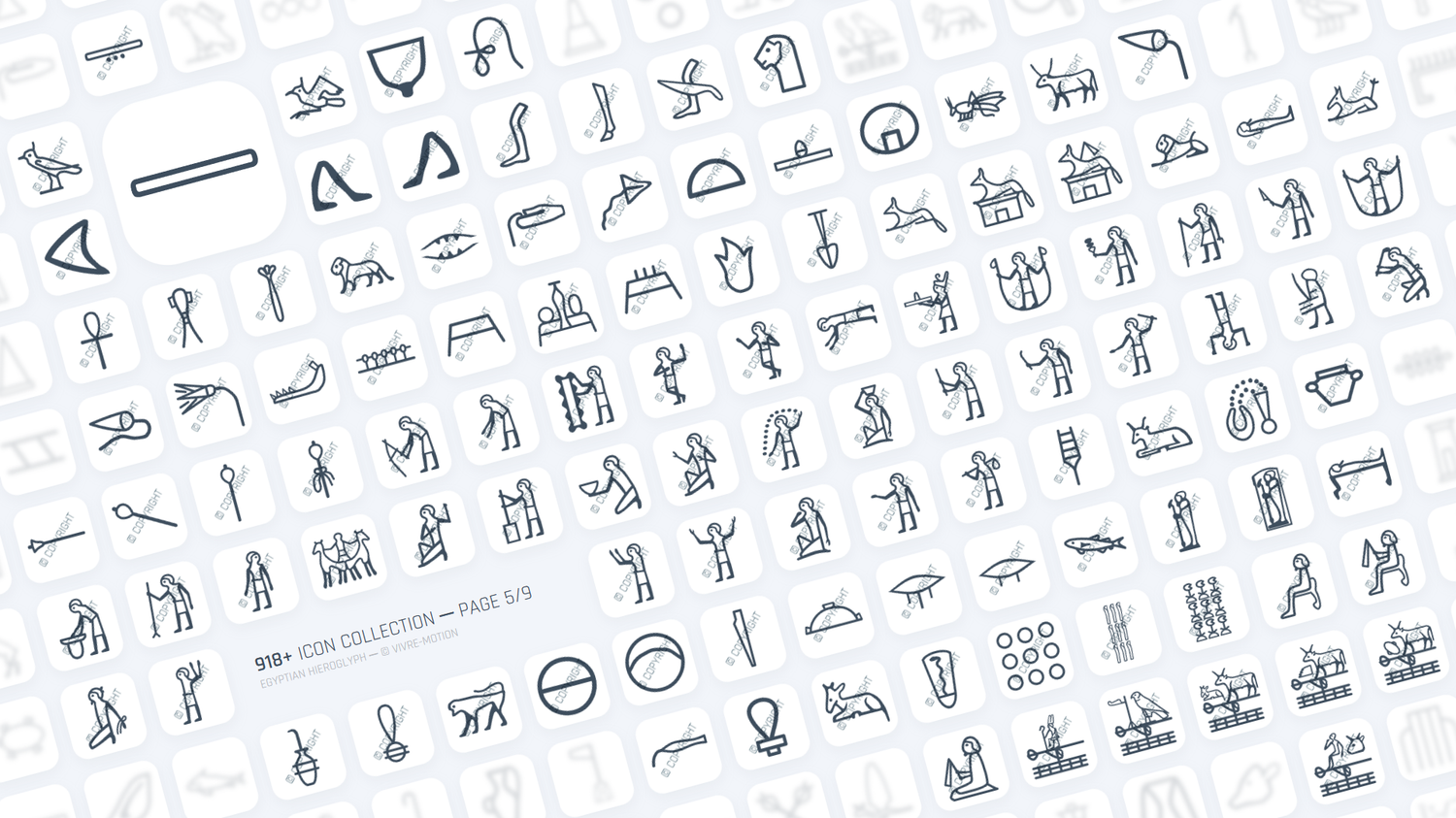 EGYPTIAN HIEROGLYPH ─ RGB HOTKEY STREAM DECK ICONS ─ VIVRE-MOTION