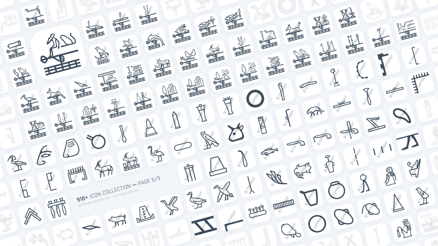 EGYPTIAN HIEROGLYPH ─ RGB HOTKEY STREAM DECK ICONS ─ VIVRE-MOTION