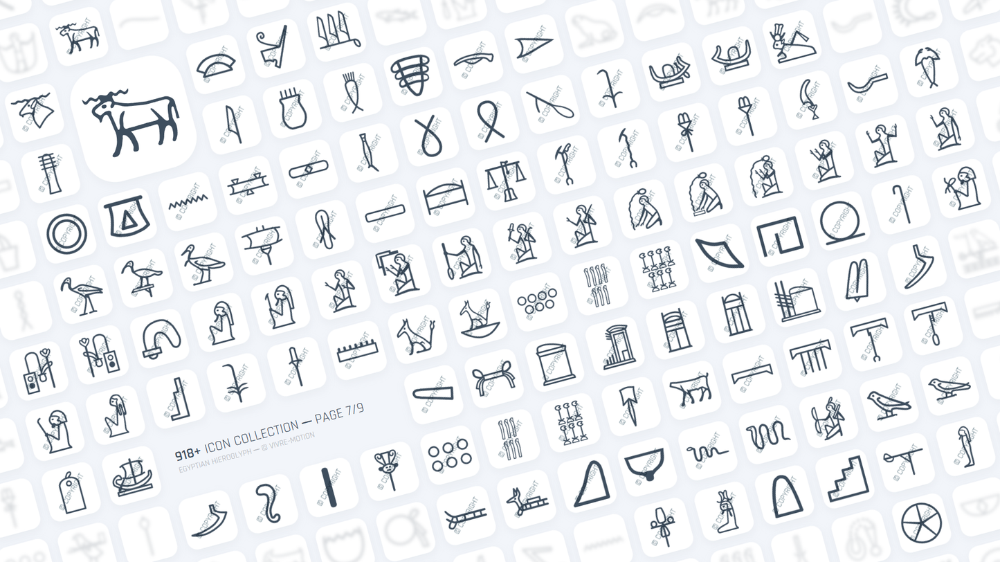 EGYPTIAN HIEROGLYPH ─ RGB HOTKEY STREAM DECK ICONS ─ VIVRE-MOTION