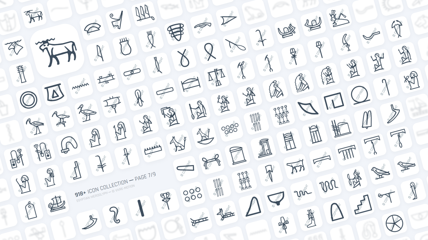 EGYPTIAN HIEROGLYPH ─ RGB HOTKEY STREAM DECK ICONS ─ VIVRE-MOTION