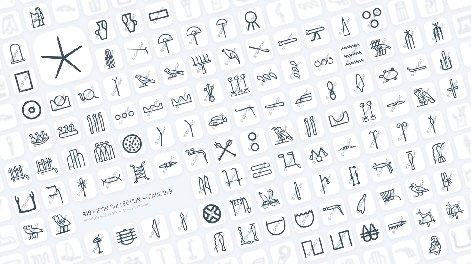 EGYPTIAN HIEROGLYPH ─ RGB HOTKEY STREAM DECK ICONS ─ VIVRE-MOTION