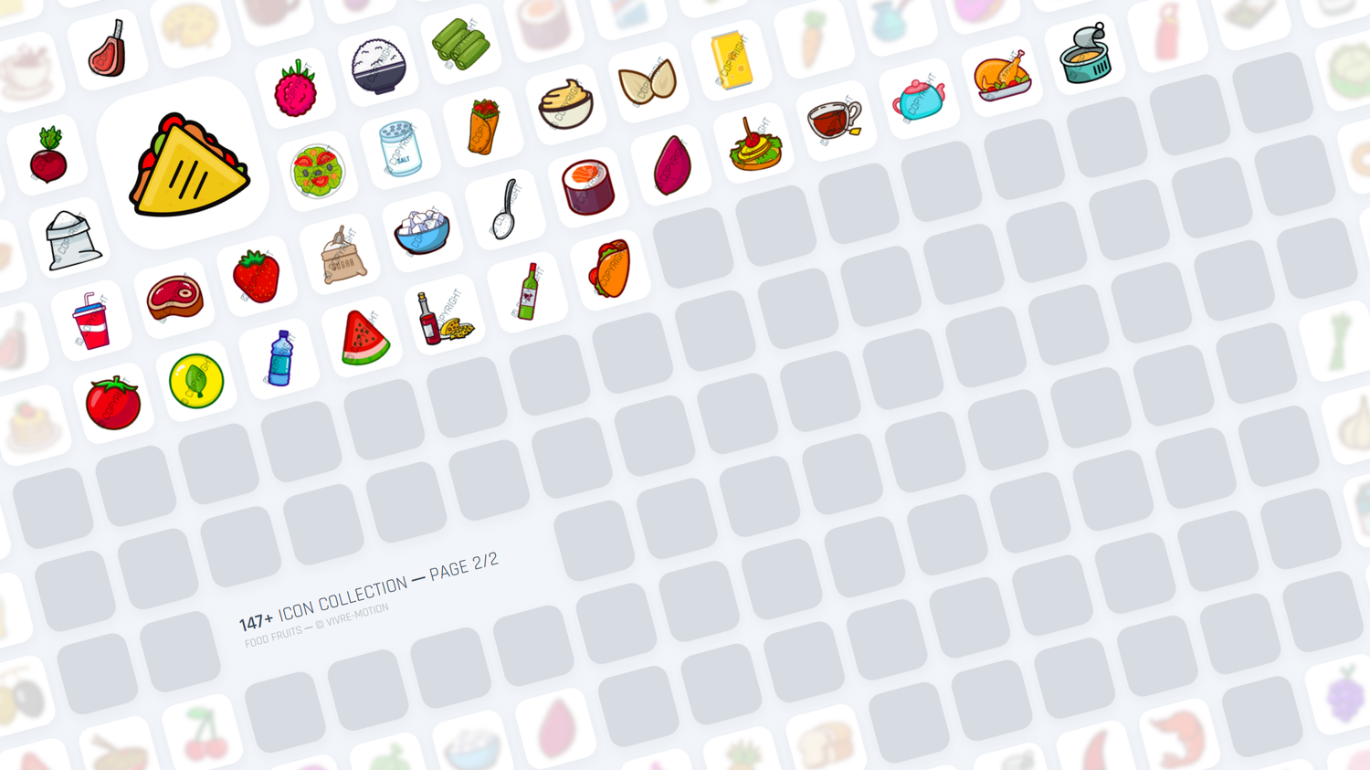 FOOD FRUITS ─ RGB HOTKEY STREAM DECK ICONS ─ VIVRE-MOTION