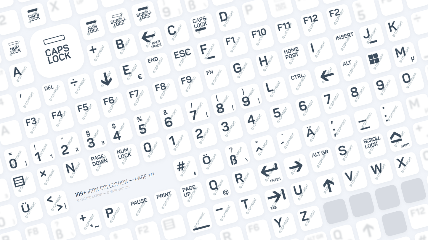 KEYBOARD LAYOUT ─ RGB HOTKEY STREAM DECK ICONS ─ VIVRE-MOTION