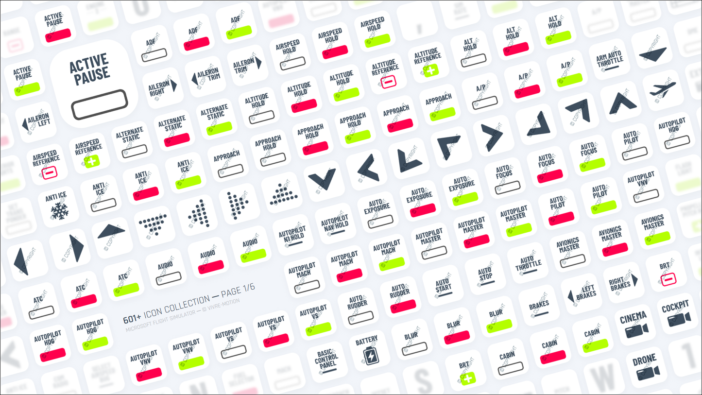 MICROSOFT FLIGHT SIMULATOR ─ RGB HOTKEY STREAM DECK ICONS ─ VIVRE-MOTION