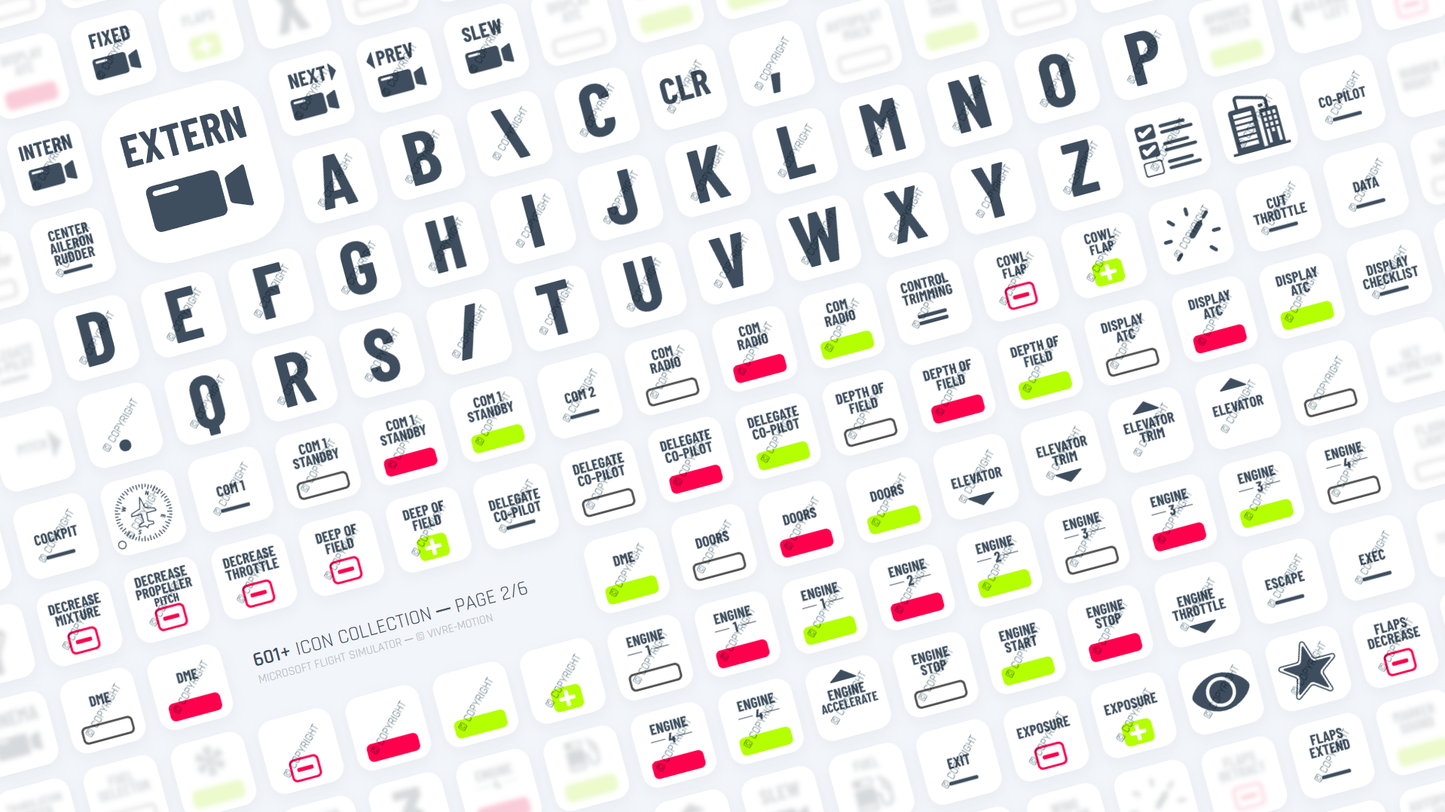 MICROSOFT FLIGHT SIMULATOR ─ RGB HOTKEY STREAM DECK ICONS ─ VIVRE-MOTION