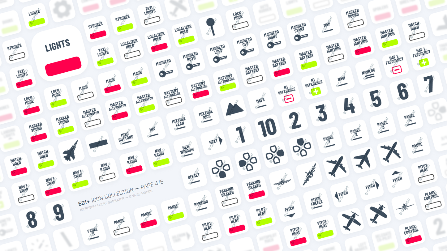MICROSOFT FLIGHT SIMULATOR ─ RGB HOTKEY STREAM DECK ICONS ─ VIVRE-MOTION