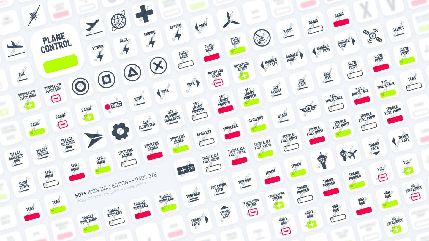 MICROSOFT FLIGHT SIMULATOR ─ RGB HOTKEY STREAM DECK ICONS ─ VIVRE-MOTION