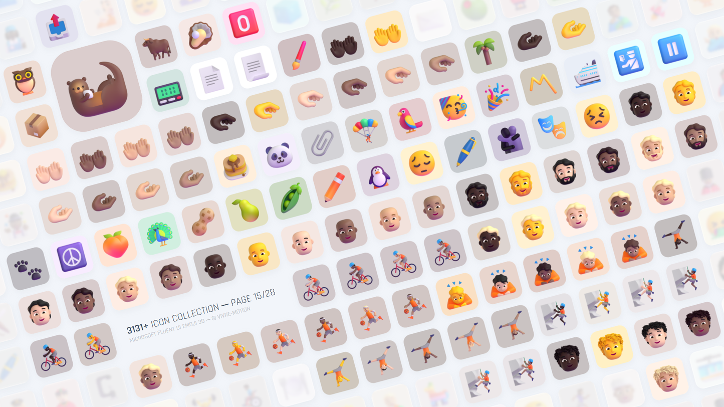 MICROSOFT FLUENT UI EMOJI 3D ─ RGB HOTKEY STREAM DECK ICONS ─ VIVRE-MOTION