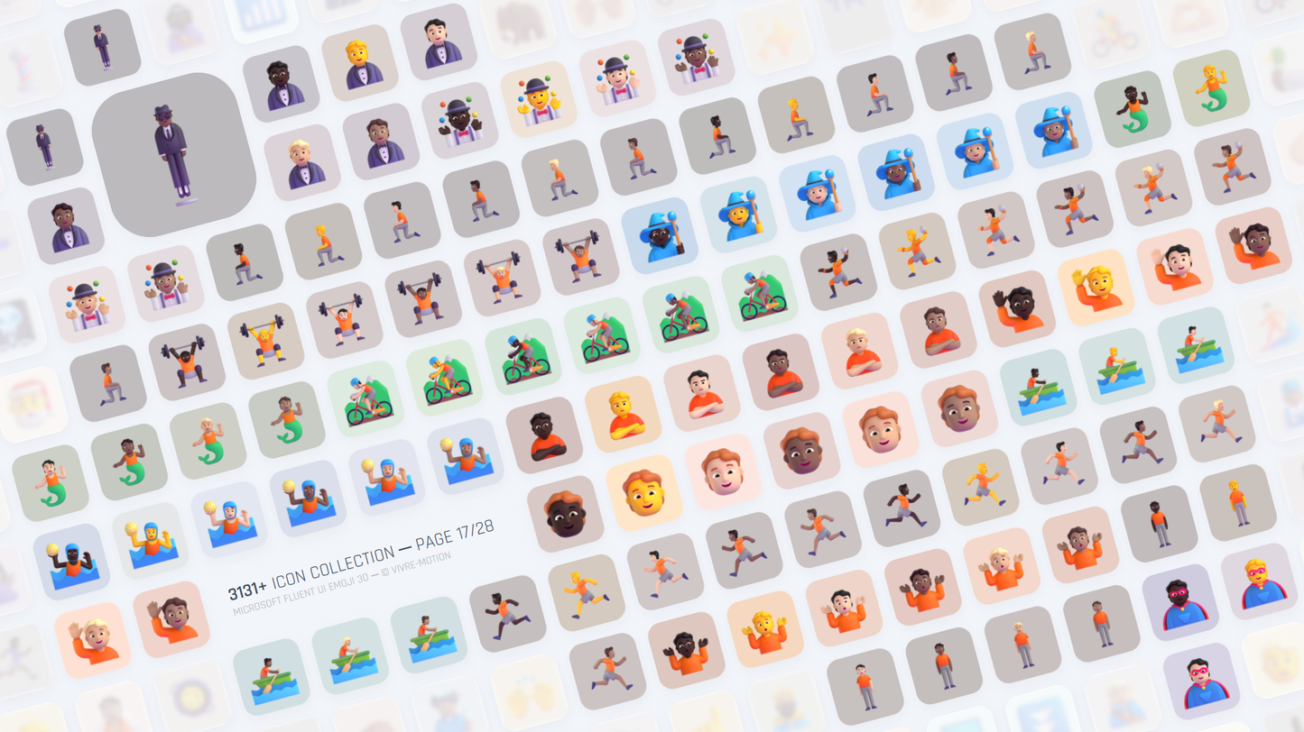 MICROSOFT FLUENT UI EMOJI 3D ─ RGB HOTKEY STREAM DECK ICONS ─ VIVRE-MOTION