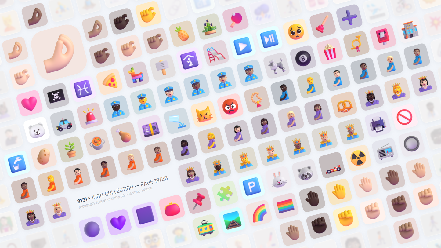 MICROSOFT FLUENT UI EMOJI 3D ─ RGB HOTKEY STREAM DECK ICONS ─ VIVRE-MOTION