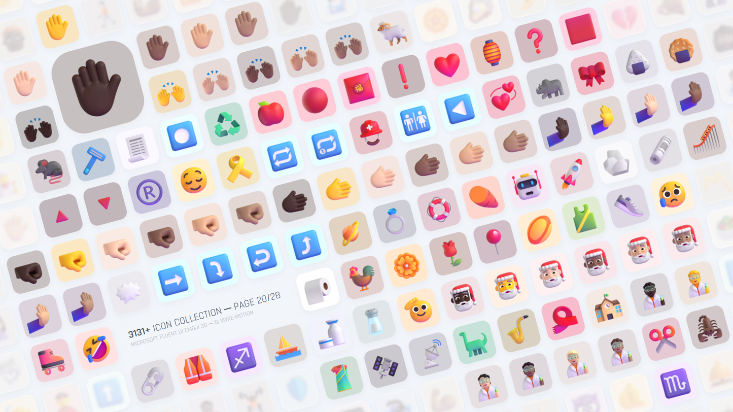 MICROSOFT FLUENT UI EMOJI 3D ─ RGB HOTKEY STREAM DECK ICONS ─ VIVRE-MOTION