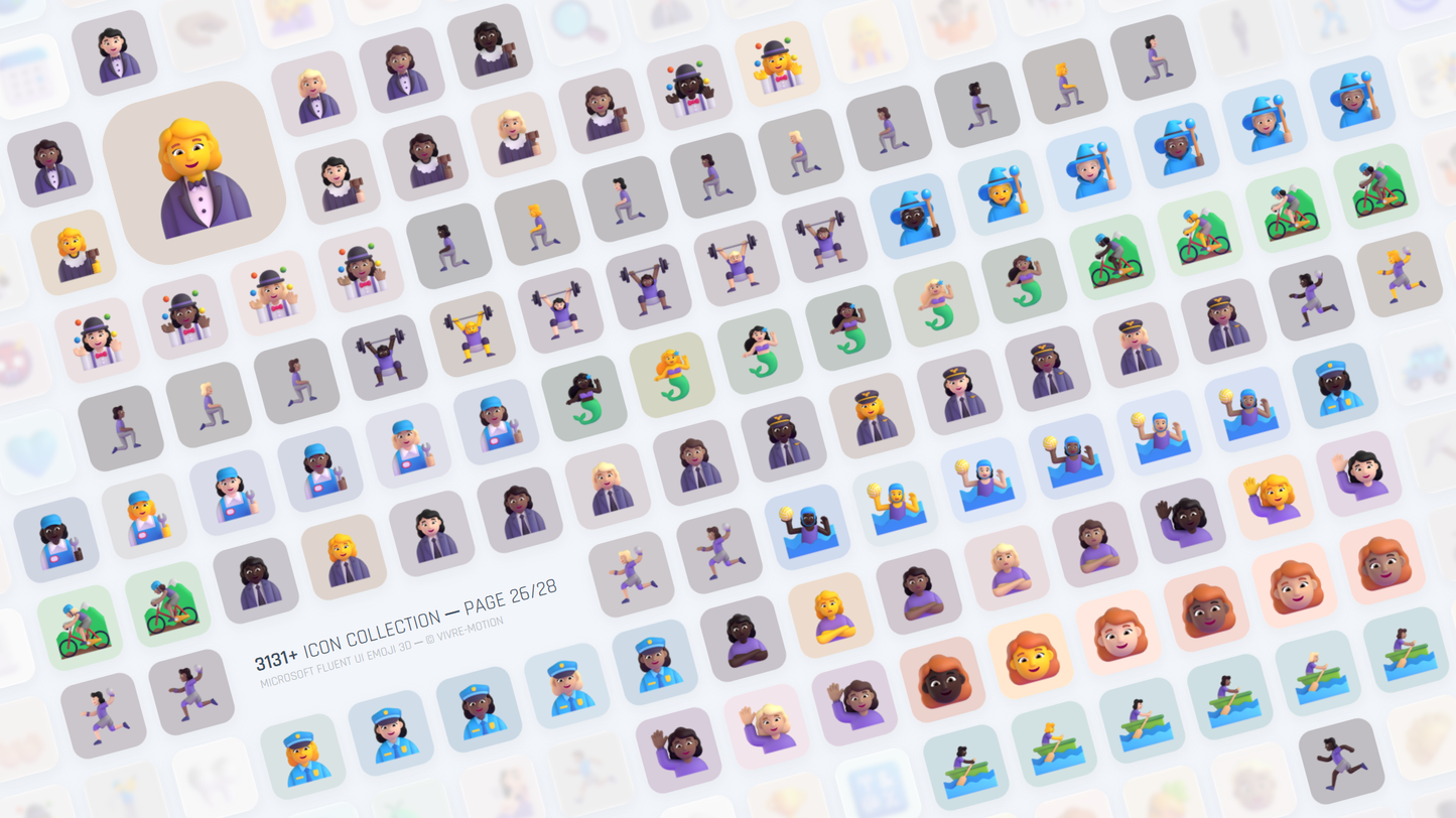 MICROSOFT FLUENT UI EMOJI 3D ─ RGB HOTKEY STREAM DECK ICONS ─ VIVRE-MOTION