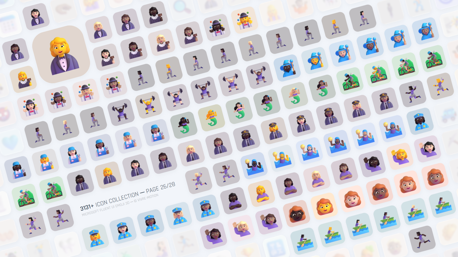 MICROSOFT FLUENT UI EMOJI 3D ─ RGB HOTKEY STREAM DECK ICONS ─ VIVRE-MOTION