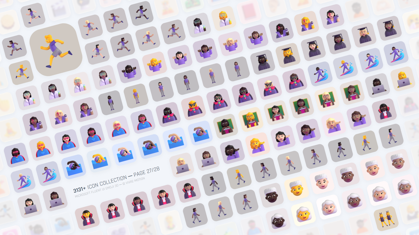 MICROSOFT FLUENT UI EMOJI 3D ─ RGB HOTKEY STREAM DECK ICONS ─ VIVRE-MOTION