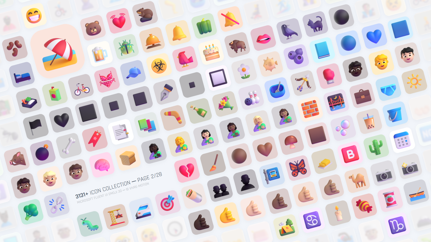 MICROSOFT FLUENT UI EMOJI 3D ─ RGB HOTKEY STREAM DECK ICONS ─ VIVRE-MOTION