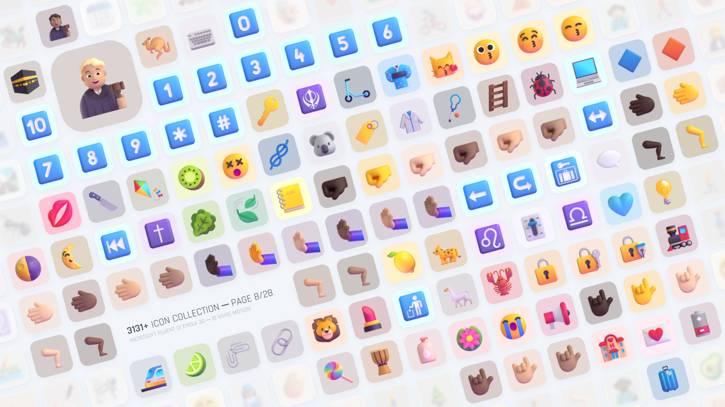 MICROSOFT FLUENT UI EMOJI 3D ─ RGB HOTKEY STREAM DECK ICONS ─ VIVRE-MOTION