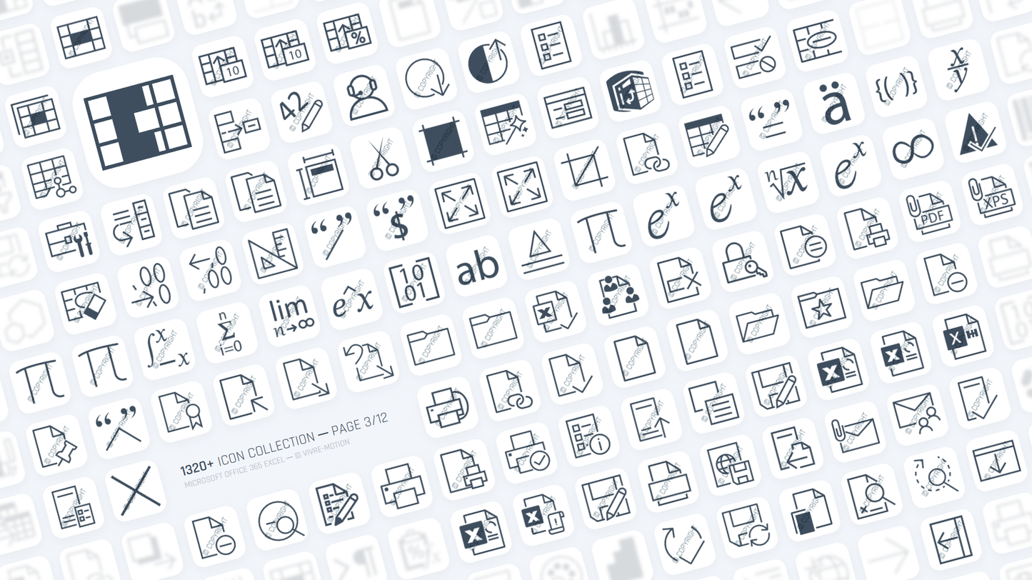 EXCEL 365 OFFICE ─ Stream Deck Icons ─ RGB Hotkeys