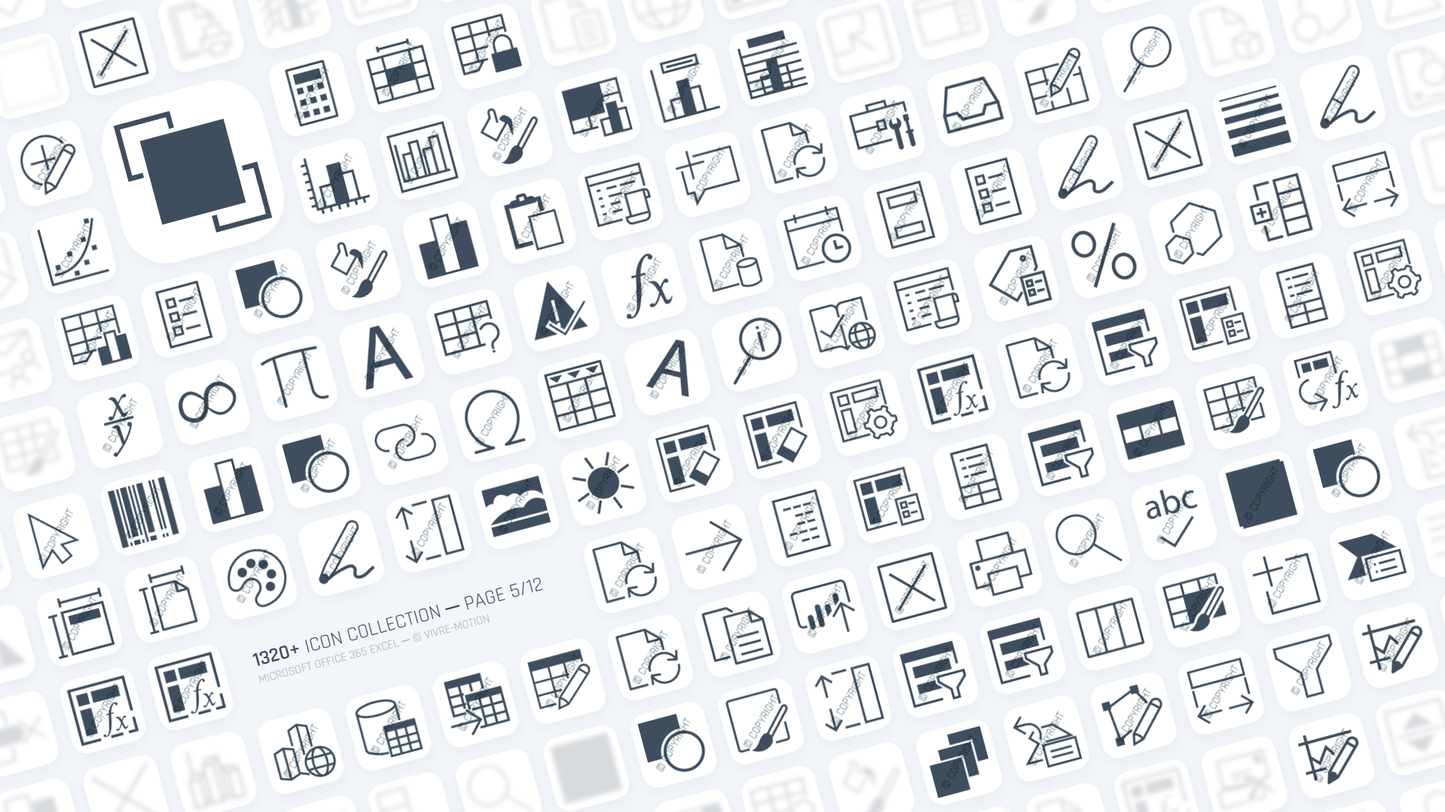 EXCEL 365 OFFICE ─ Stream Deck Icons ─ RGB Hotkeys